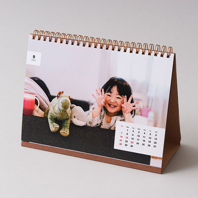 カレンダーCOYOMI 卓上タイプ写真仕上げ リング A5横サイズ