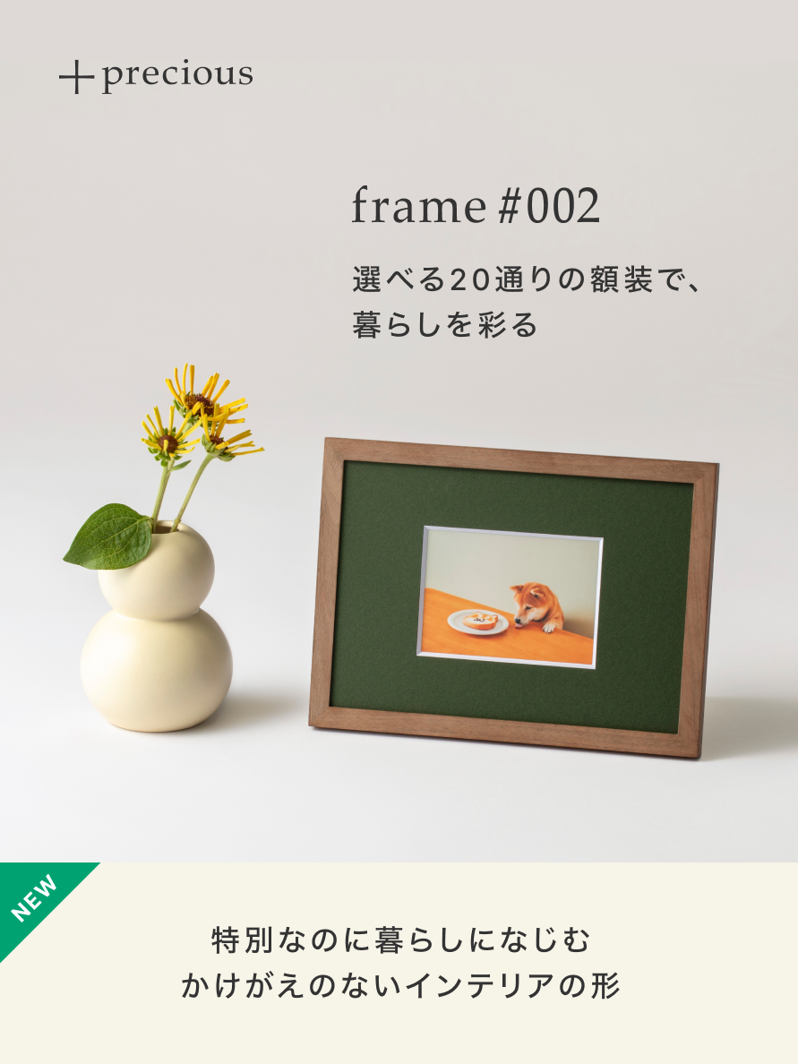 ＋precious frame #002 選べる20通りの額装で、暮らしを彩る 特別なのに暮らしになじむかけがえのないインテリアの形