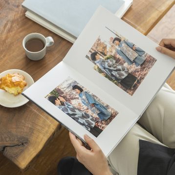 七五三の写真を収めたフォトブックを開いたところ