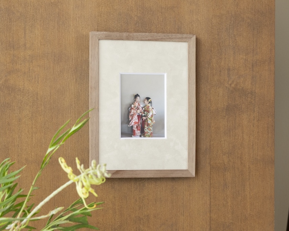 七五三の写真を飾った+precious frame#002