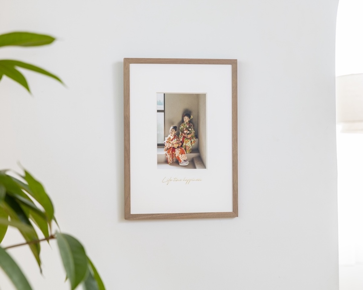 七五三の写真を飾った+precious frame#001